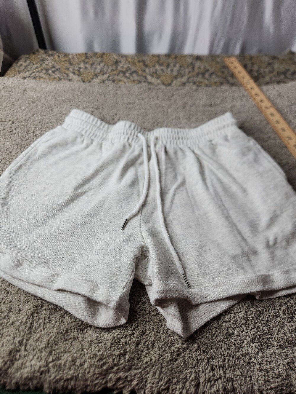 Kid's Grey Heathered Fleece Shorts - M